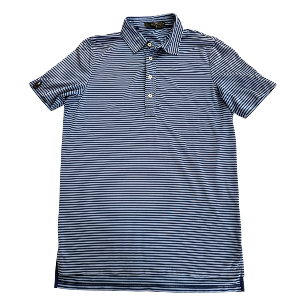 RLX Ralph Lauren Golf‎ Polo Blue Stripe Course Embroidery Mens M